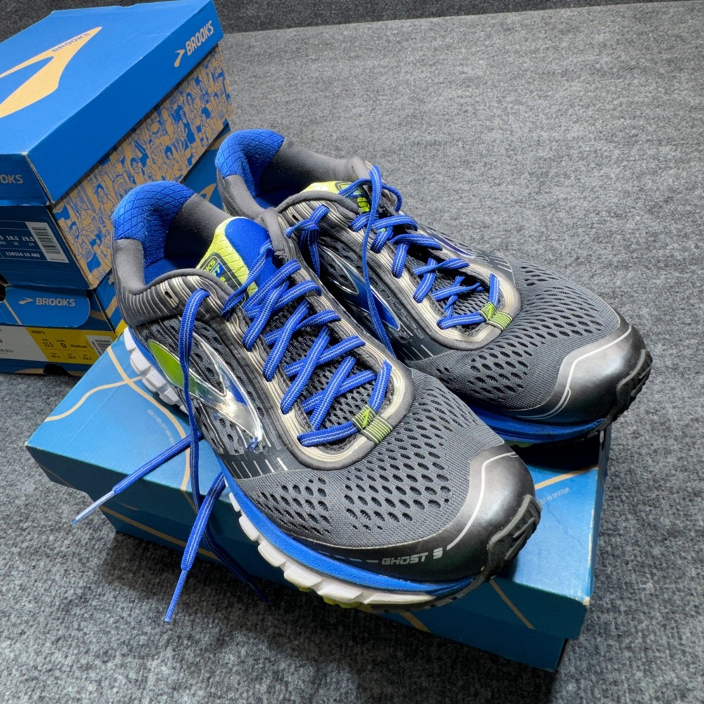 Brooks Ghost 9 Running Shoes Mens 11.5 D Gray Blue Anthracite Sneaker